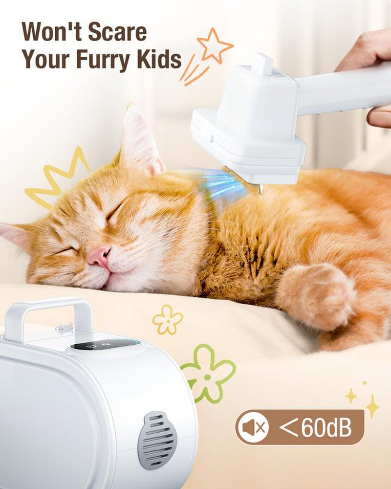 Dog Hair Vacuum & Clipper 2 in 1 for Dogs & Cats with Pet Clipper Nail Grinder & 2.7L Dust Cup