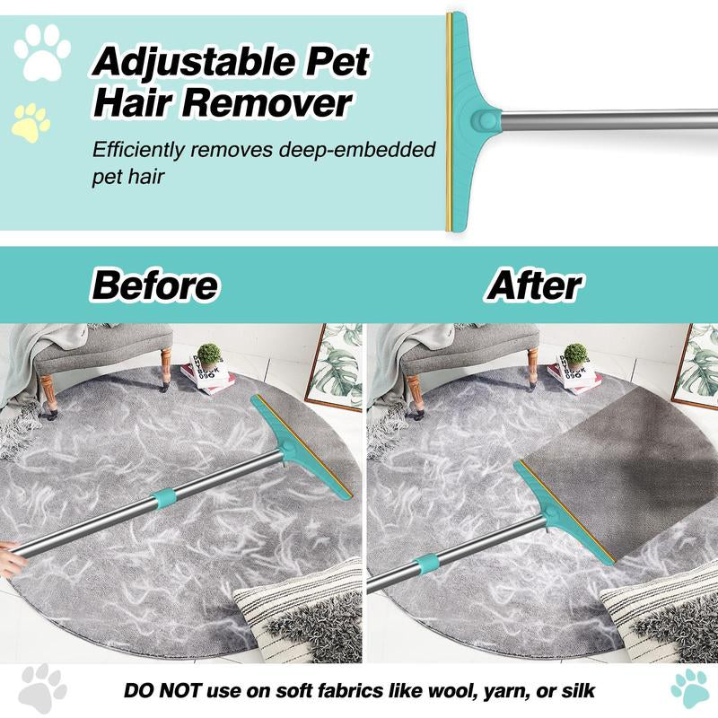Cat Hair Remover, Adjustable Pet Hair Remover, Pet Cleaning Brush with Hanging Ring, Power Broom, Pet Hair Remover Tool for Carpets Floor Use, Pet Products, Cat Grooming Accessories