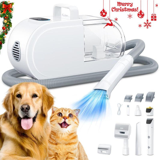 Dog Hair Vacuum & Clipper 2 in 1 for Dogs & Cats with Pet Clipper Nail Grinder & 2.7L Dust Cup