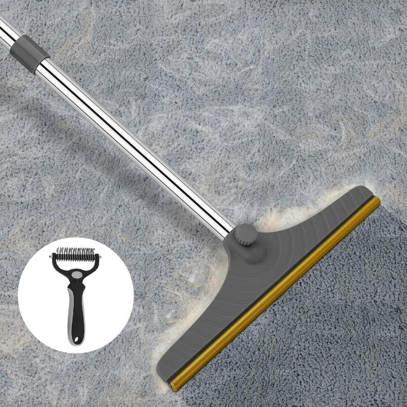 Cat Hair Remover, Adjustable Pet Hair Remover, Pet Cleaning Brush with Hanging Ring, Power Broom, Pet Hair Remover Tool for Carpets Floor Use, Pet Products, Cat Grooming Accessories
