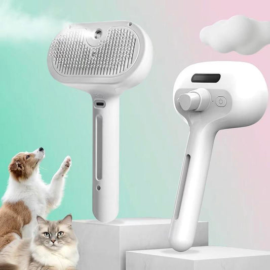 Pet Spray Hair Removal Comb, 1 Count Electric Spray Cat Brush for Shedding, Pet Dog Brush, Pet Hair Brush, USB Rechargeable One Button Hair Removal Brush, Pet Grooming Tools for Daily Use