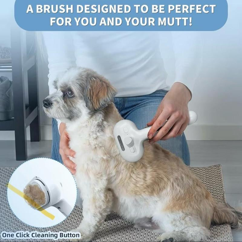 Pet Spray Hair Removal Comb, 1 Count Electric Spray Cat Brush for Shedding, Pet Dog Brush, Pet Hair Brush, USB Rechargeable One Button Hair Removal Brush, Pet Grooming Tools for Daily Use