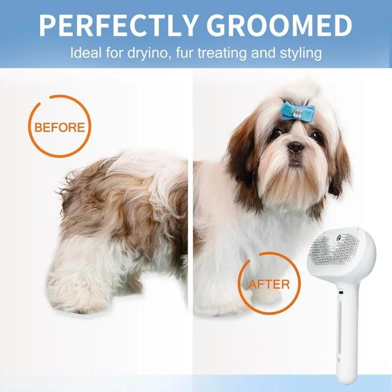 Pet Spray Hair Removal Comb, 1 Count Electric Spray Cat Brush for Shedding, Pet Dog Brush, Pet Hair Brush, USB Rechargeable One Button Hair Removal Brush, Pet Grooming Tools for Daily Use