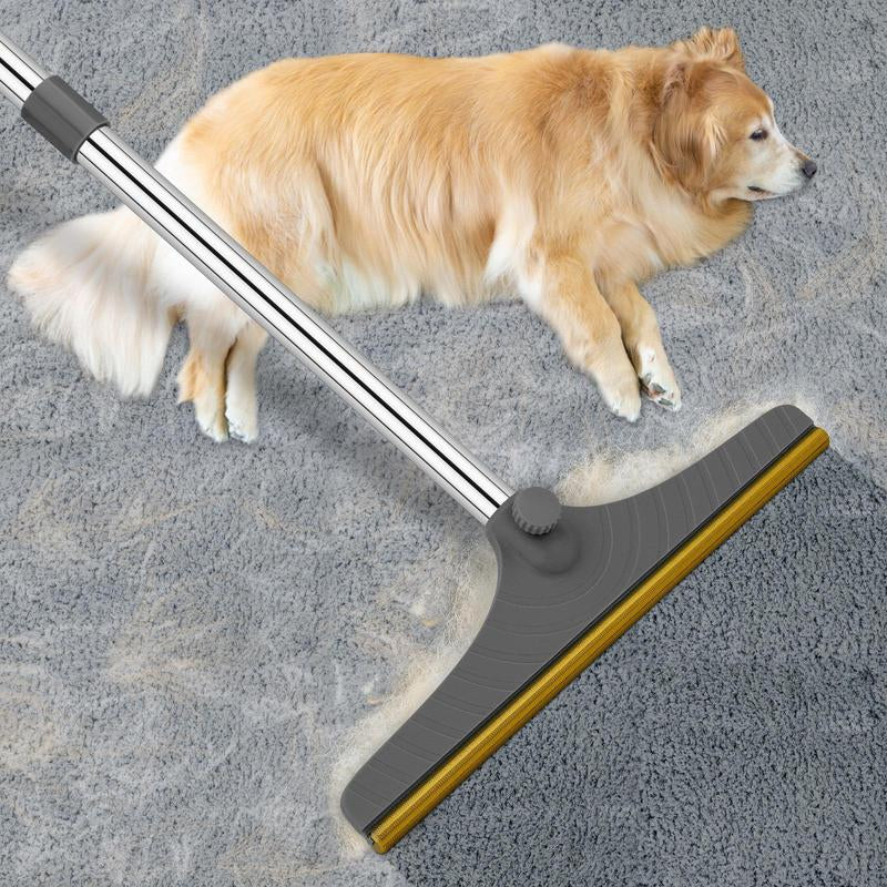 Cat Hair Remover, Adjustable Pet Hair Remover, Pet Cleaning Brush with Hanging Ring, Power Broom, Pet Hair Remover Tool for Carpets Floor Use, Pet Products, Cat Grooming Accessories