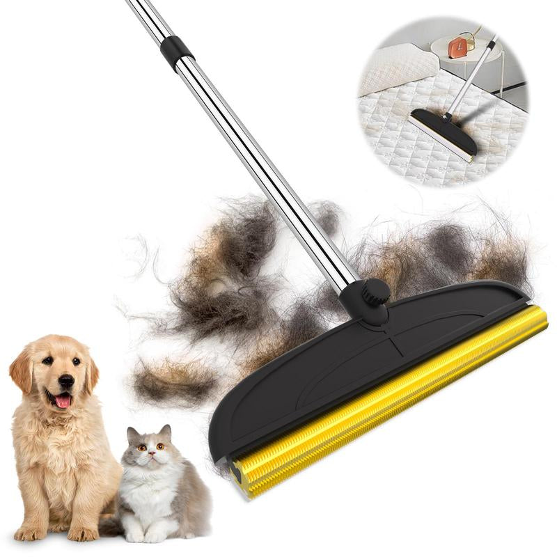 Cat Hair Remover, Adjustable Pet Hair Remover, Pet Cleaning Brush with Hanging Ring, Power Broom, Pet Hair Remover Tool for Carpets Floor Use, Pet Products, Cat Grooming Accessories