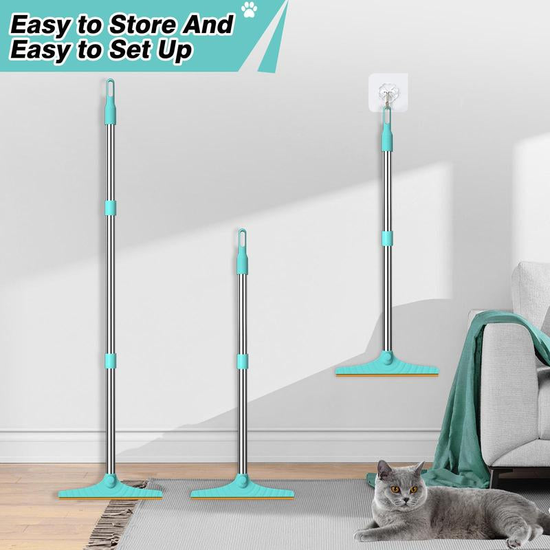 Cat Hair Remover, Adjustable Pet Hair Remover, Pet Cleaning Brush with Hanging Ring, Power Broom, Pet Hair Remover Tool for Carpets Floor Use, Pet Products, Cat Grooming Accessories
