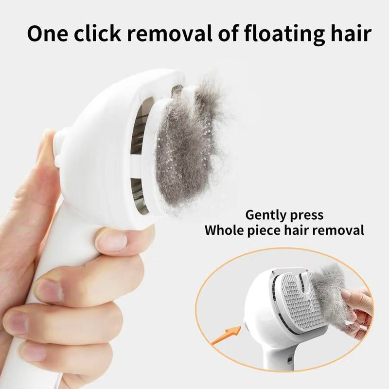 Pet Spray Hair Removal Comb, 1 Count Electric Spray Cat Brush for Shedding, Pet Dog Brush, Pet Hair Brush, USB Rechargeable One Button Hair Removal Brush, Pet Grooming Tools for Daily Use