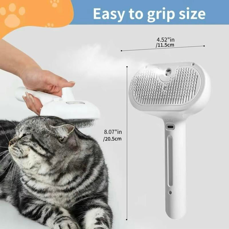 Pet Spray Hair Removal Comb, 1 Count Electric Spray Cat Brush for Shedding, Pet Dog Brush, Pet Hair Brush, USB Rechargeable One Button Hair Removal Brush, Pet Grooming Tools for Daily Use